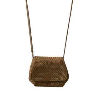 VTG De Vecchi Hamilton Hodge Light Brown Handwoven Crossbody Bag